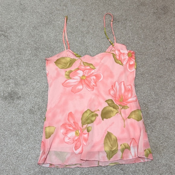 Vintage Y2K Charlotte Russe Floral Chiffon Tank Blouse M - Picture 3 of 3